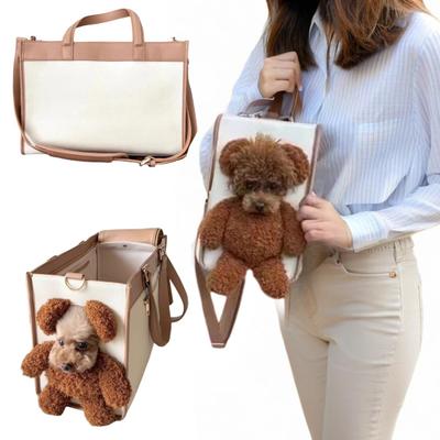 Evcil Hayvan Taşıma Çantası Köpek Taşıma Tote Tasma Klipsli Gözetleme Penceresi Küçük Köpekler veya Kediler için Yumuşak Seyahat Omuz Çantası Bichon Poodle Yorkie