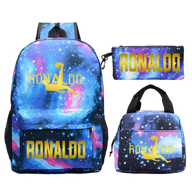 Star Peripheral Printing Primary And Secondary School Students Schoolbag Leisure Pencil Bag Children'S Portable Meal Bag Set