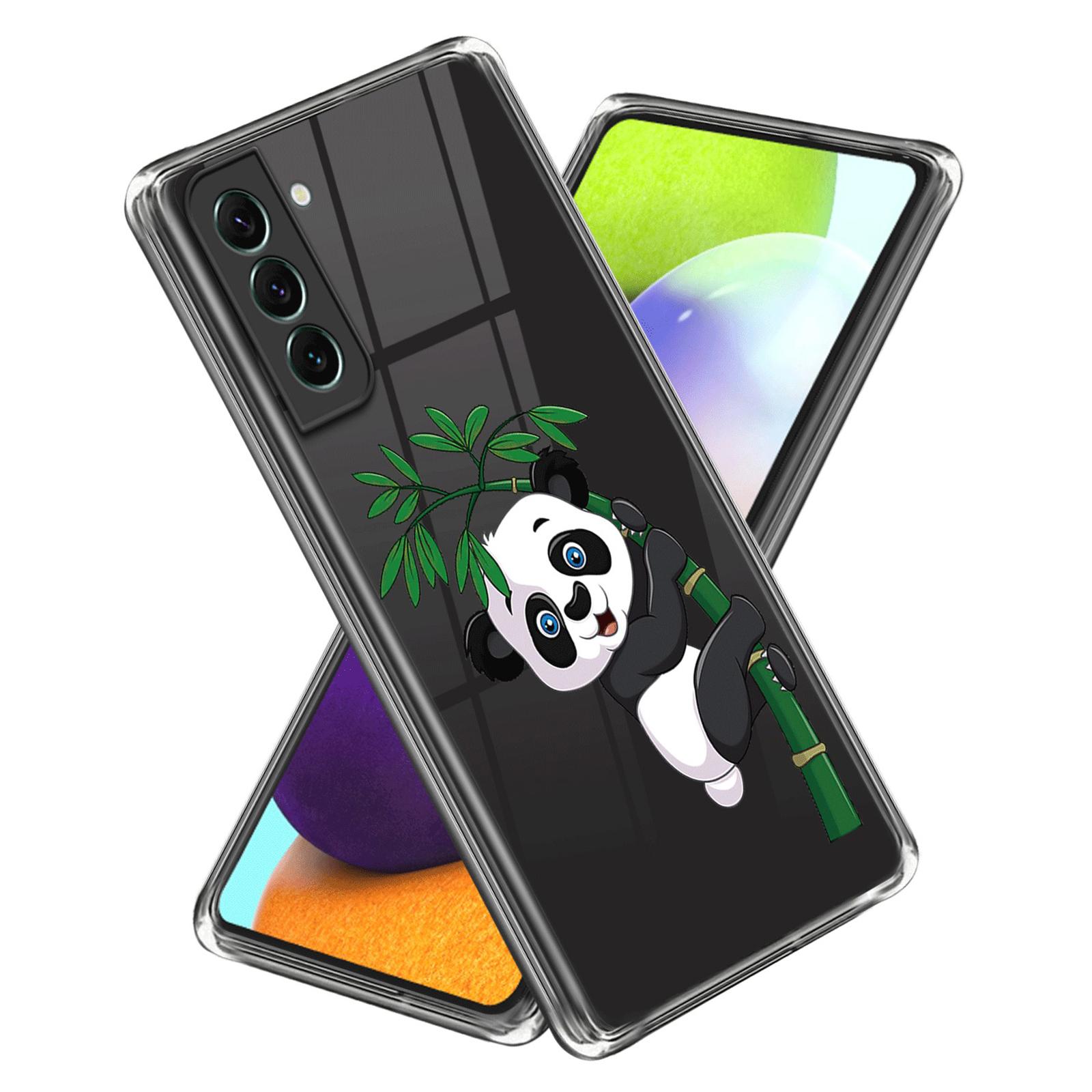 

For Samsung Galaxy S24 Case Pattern Printing Shockproof TPU Phone Cover Protector Panda and Bamboo