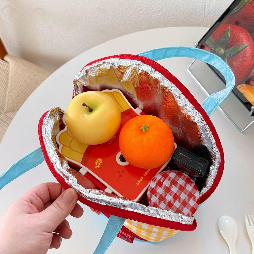 Large Capacity Korean Style Handbag Lightweight Small Tote Bag Cartoon Cat Lunch Bag Makeup Bag