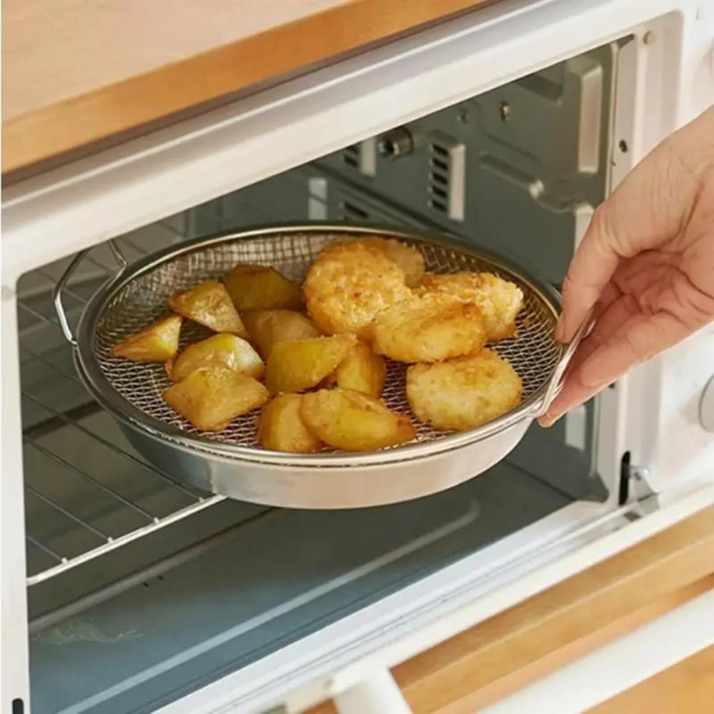 Stainless Steel Circular Food Filter, Sieve, Basket, Easy To Clean In Home Kitchen, Long-lasting Drainage, Compatible with Fryin