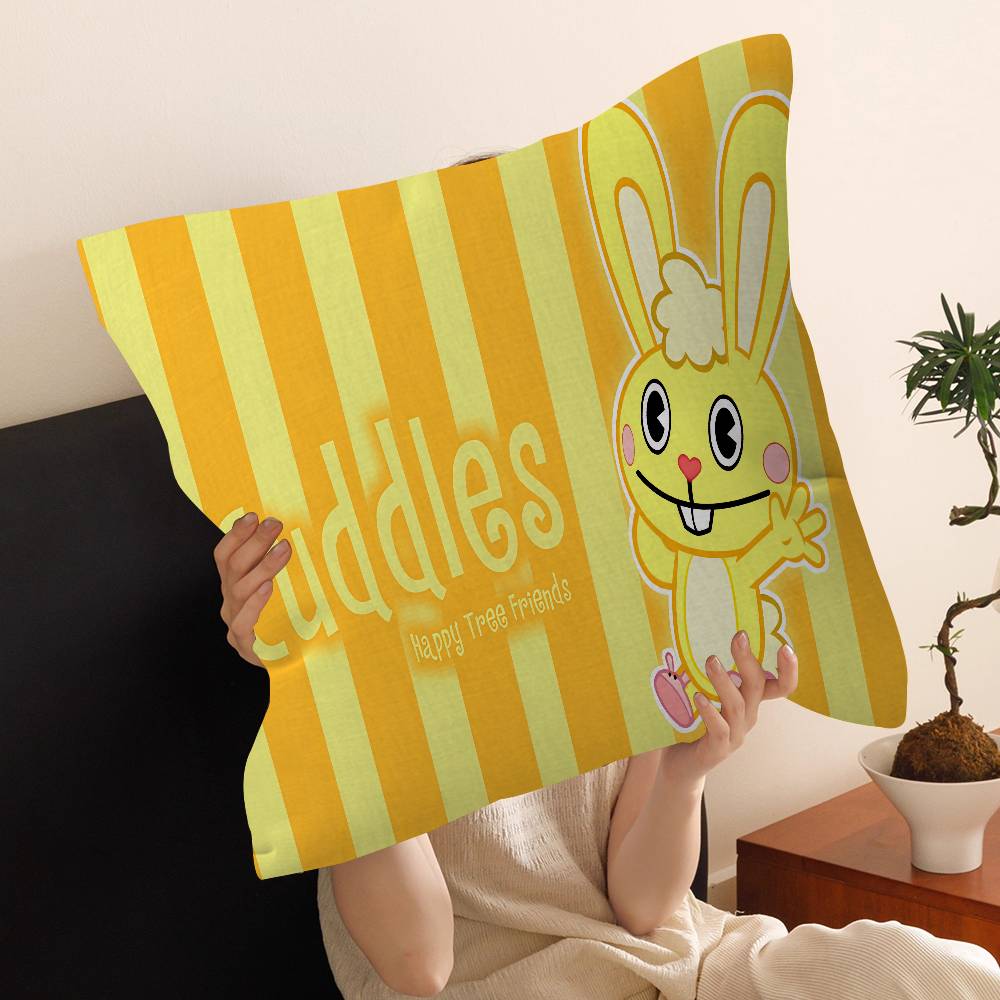 H-Happy Tree Friends Cushion Cover Polyester Sofa Cushions Decorative Throw Pillows Home Decoration Pillowcover