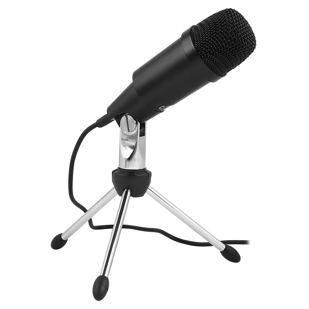 5V USB Condenser Microphone Online Voice Zinc Alloy Mic for LaptopCelsius Computer Black