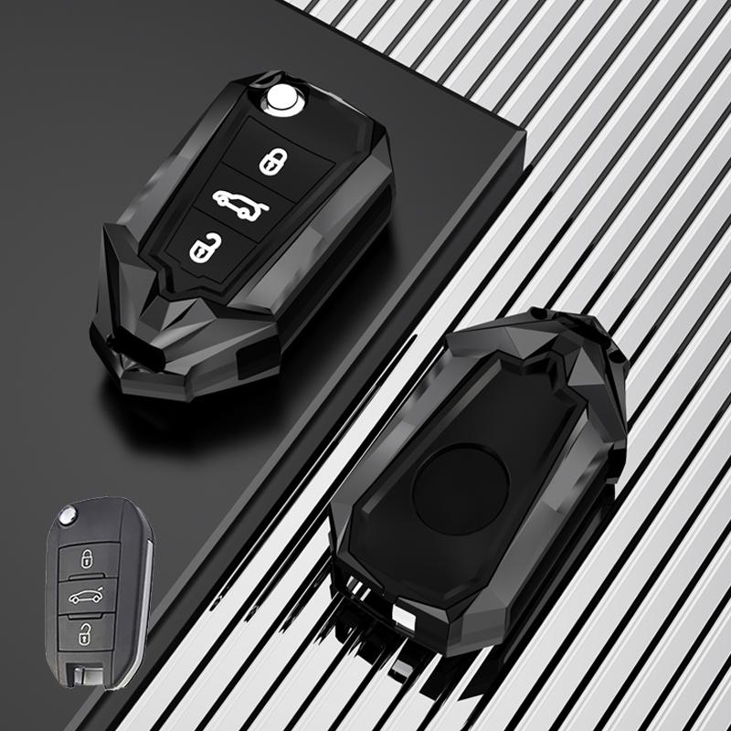 Zinc Alloy Car Key Case Full Cover For Peugeot 3008 208 308 508 408 2008 307 4008 For Citroen C4 C4L Cactus C3 C6 C8 Accessories