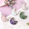 Natural Amethyst Moon Tree Of Life Pendant Necklace Handmade Crystal Fortune Tree Jewelry N512
