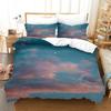 Cloud Sky Duvet Cover Set King/Queen Size,pink Blue-green Beautiful Natural Scenery Soft Bedding Set for Kids Teens Adults Girls