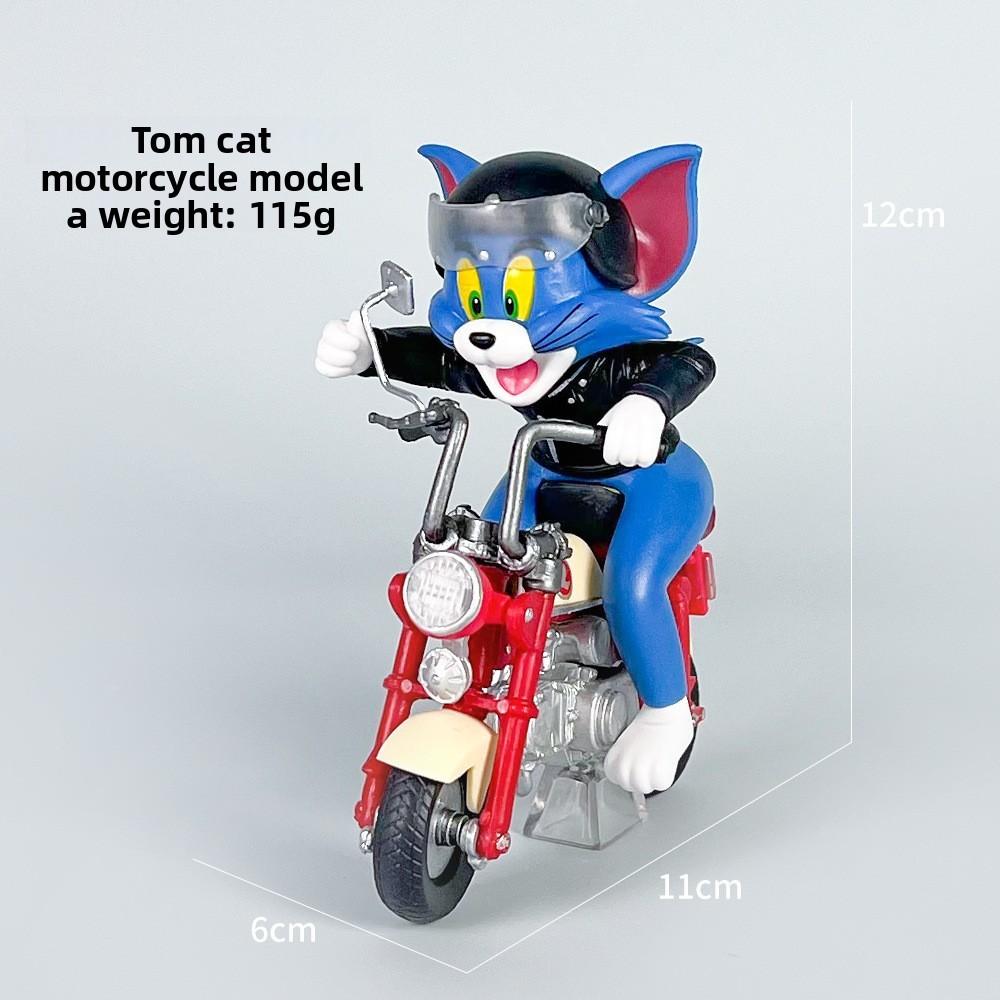 

Tom And Jerry Tom Cat Motorbike Model Pvc Anime Collectible Figure For Gift And Display синий