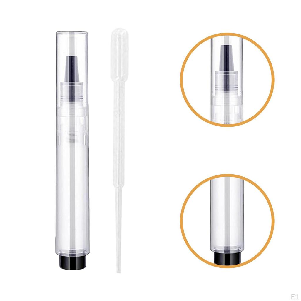 3 Pieces Pen Set Fillable 6ml Empty Single Hand Press Brushes Nail Oil Pens for Lipgloss Furniture