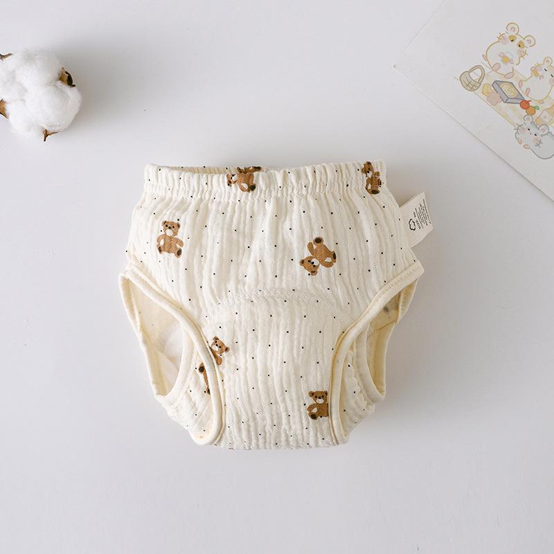 Korean Style Winged Baby Gauze Pull-up Pants: Pure Cotton Diaper Cover & Training Pants