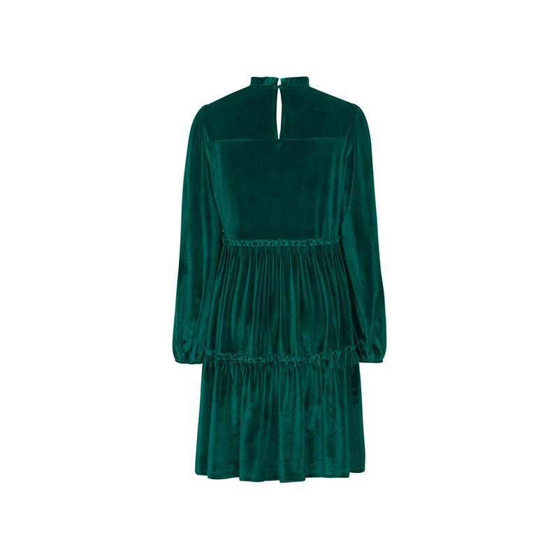 Frühling, Herbst und Winter Damenkleid Mode Temperament Elegantes grünes Kleid