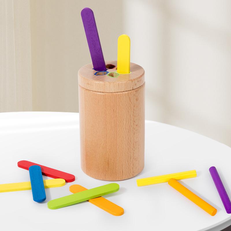 Brinquedos Montessori de Correspondência de Cores Varetas de Arco-Íris de Madeira Brinquedos de Classificação de Cores Jogo de Motricidade Fina para Crianças Pequenas Brinquedos Sensoriais de Educação Infantil