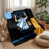 Argentina Football Printed Flannel Blanket Skin Friendly Warm Decorative Throw for Indoor Couch Bed Daily Use