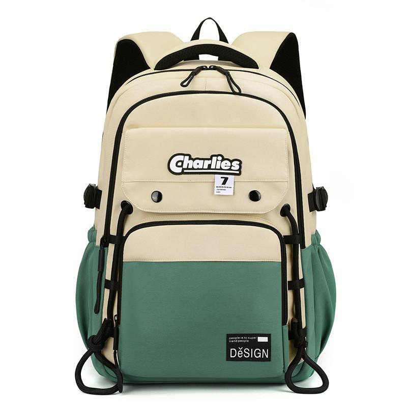 

Stylish Unisex Backpack For School And Travel Large Capacity Comfortable Design In Black Gray And Green Colors Green