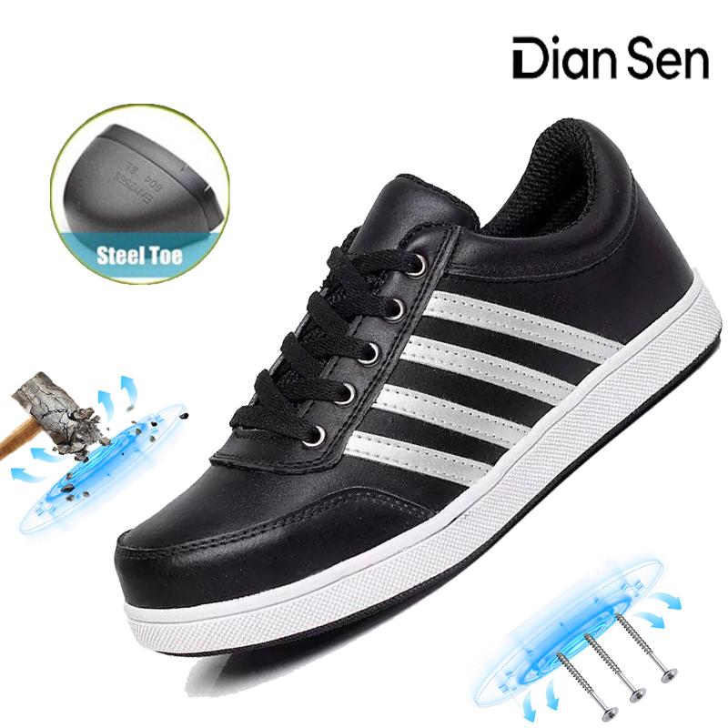 Chaussures de Travail à Embout Acier pour Hommes Bottes de Sécurité Légères Chaussures de Randonnée Décontractées Toutes Saisons Bottes de Sécurité de Travail Anti-Perforation Noir