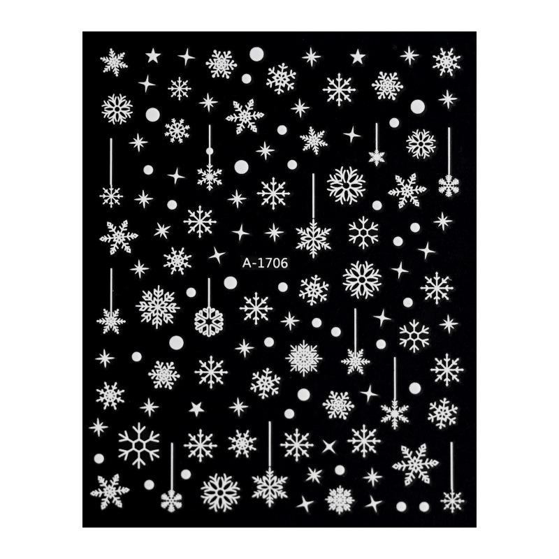 Autocolante de Crăciun 3D Laser Argint Ren & Fulg de Nea