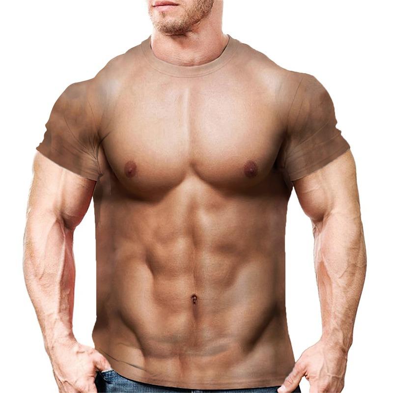 

Funny Muscle Tattoo 3D Print T-Shirts Streetwear Men Fashion Casual Oversized O-Neck Short Sleeved T Shirt Tees Tops Clothing L