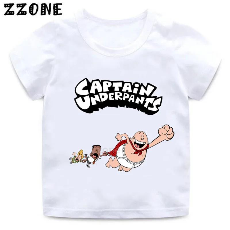 Boys and Girls Captain Underpants Cartoon Print T shirt Kids Funny Casual Clothes Baby Tops Children Summer Short Sleeve Tshirt