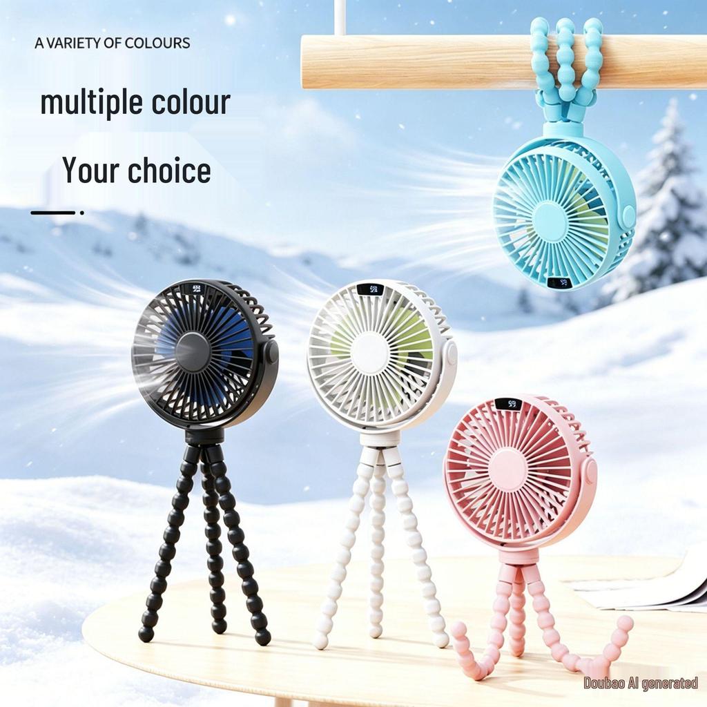 Octopus Baby Stroller & Desktop Mini Fan with USB Charging Tripod