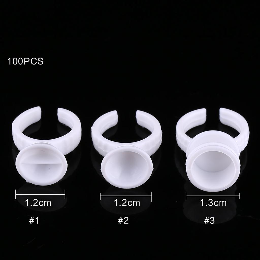 100pcs Disposable Makeup Tattoo Ink Rings Eyebrow Lip Tattoo Pigments Holder Container Cup