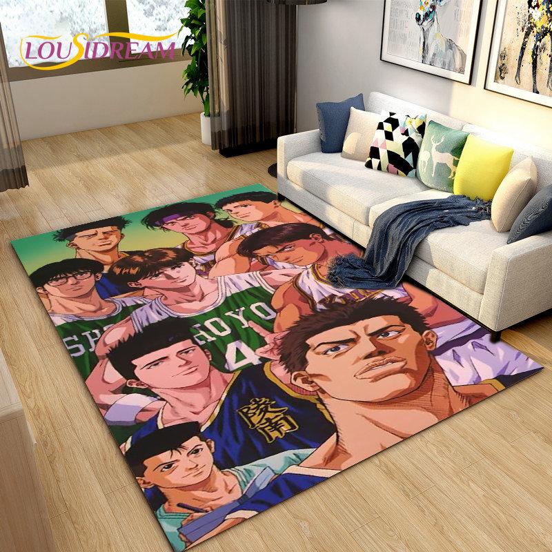 Slam Dunk Japan Anime Cartoon Bereich Teppich, Teppich Teppich für Wohnzimmer Schlafzimmer Sofa Fußmatte Dekoration, Kinder spielen rutschfeste Bodenmatte
