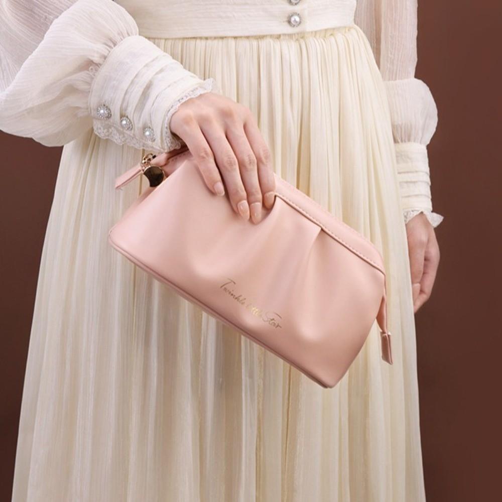 Handheld Makeup Organizer Wide-open Toiletry Storage Bag Creative Women Cosmetic Bag Outdoor