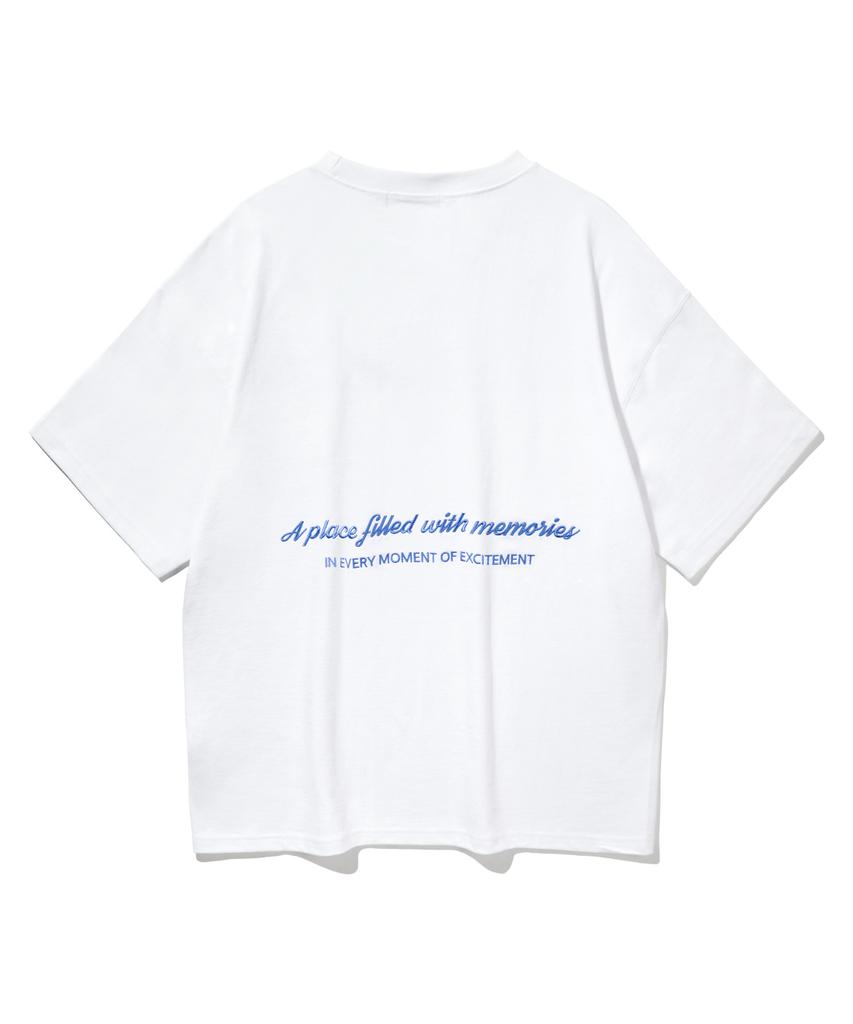 BAKKEN B Square Logo Short Sleeve T-Shirt Bk3968_White