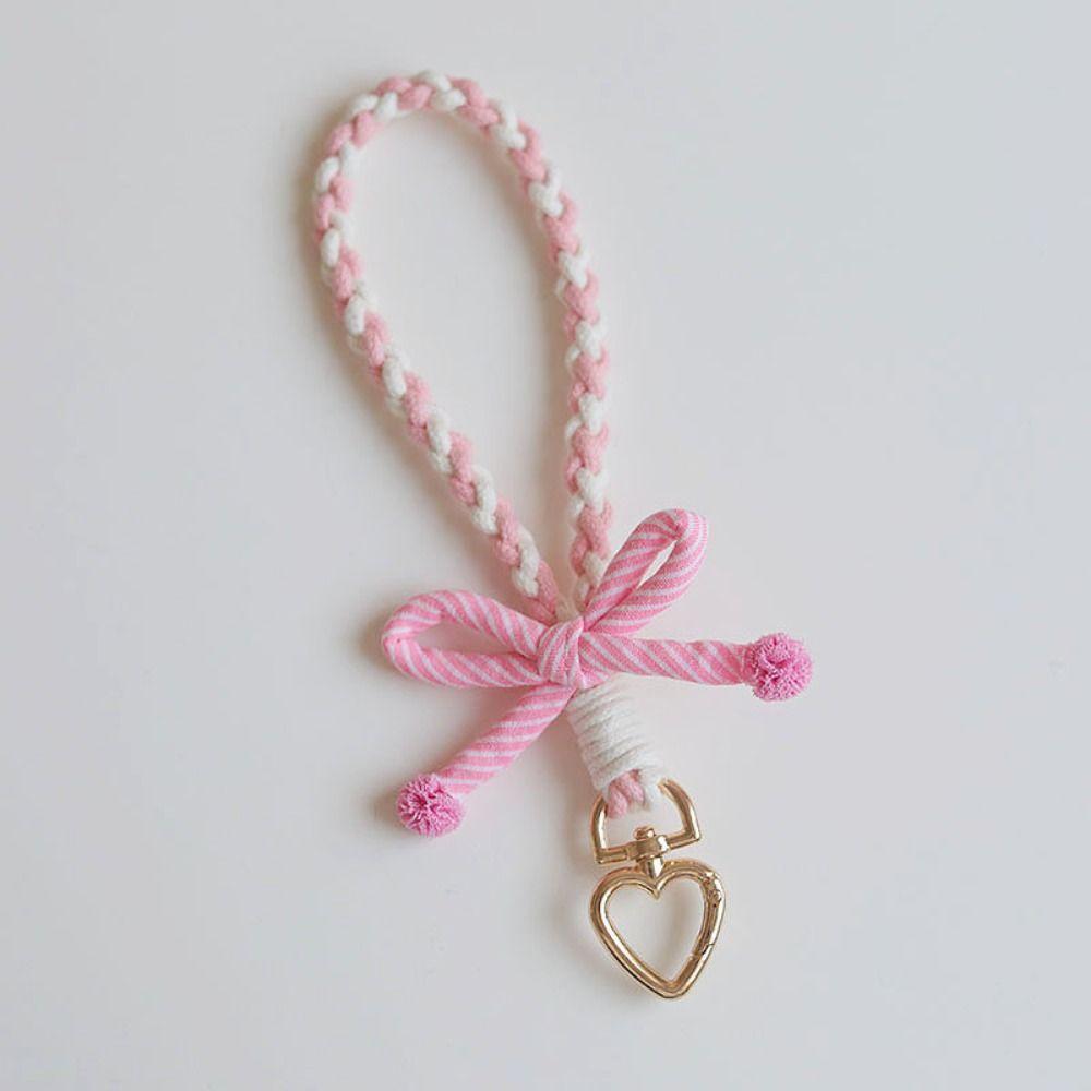 Handmade Bowknot Phone Lanyard Anti-lost Weaving Phone Wrist Strap  Phone Accessories