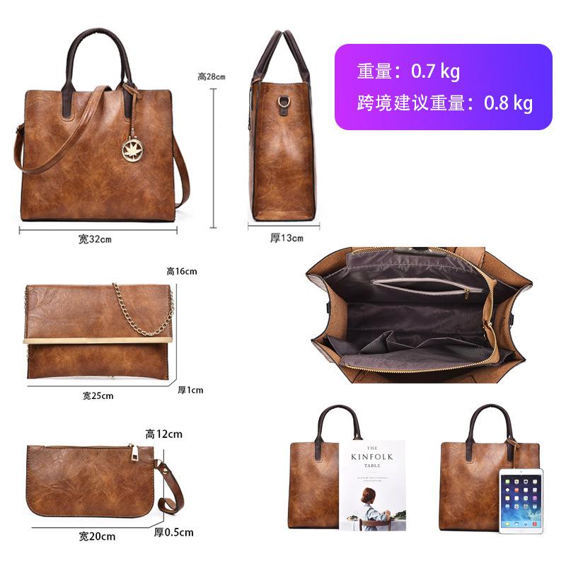 Large-capacity women's bags, new mother and child bags, mother and child bags, large bags, multi-piece sets, fashionable and simple shoulder bags.