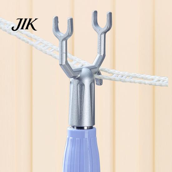 Adjustable Clothes Hanger Stand Pole Stainless Steel U-shaped Fork Retractable Telescoping Rod Hook for Hanging Heavy-duty Garments Strong Load