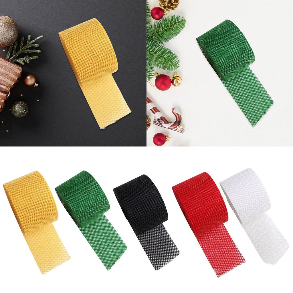 Linen Imitation Wired Ribbon DIY Decor Lightweight Christmas Ribbon for