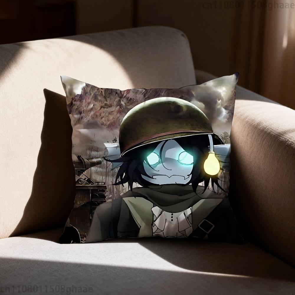 P-Pressure Sebastian Solace Pillow Case Square Double-Sided Printing Short Plush Sofa Cushion Cover Bedroom Bedside Pillow