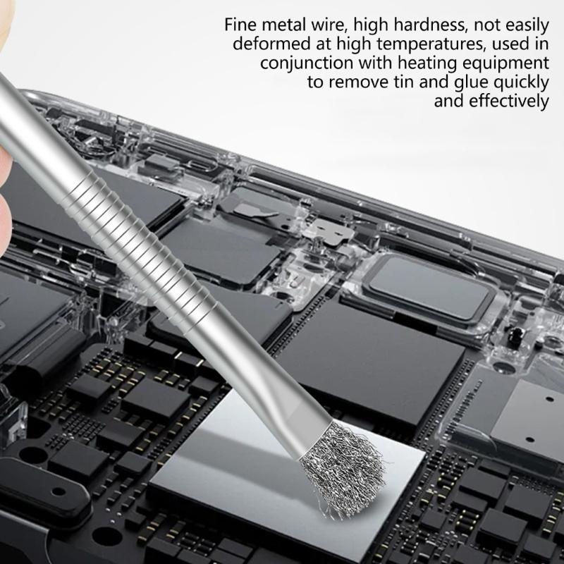 Double Purpose Mobile Phone Repair Brush 2-in-1 Solder Pad Cleaning Tool Upgrades for Effective Electronics Maintenance