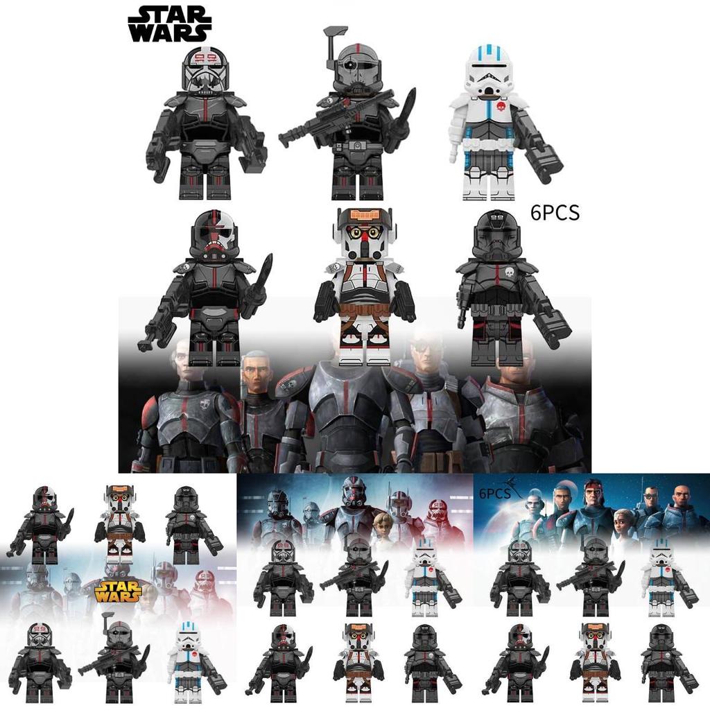 Star Wars Clone Troopers Bad Batch 6pc Building Blocks Mini Figures Toy Set