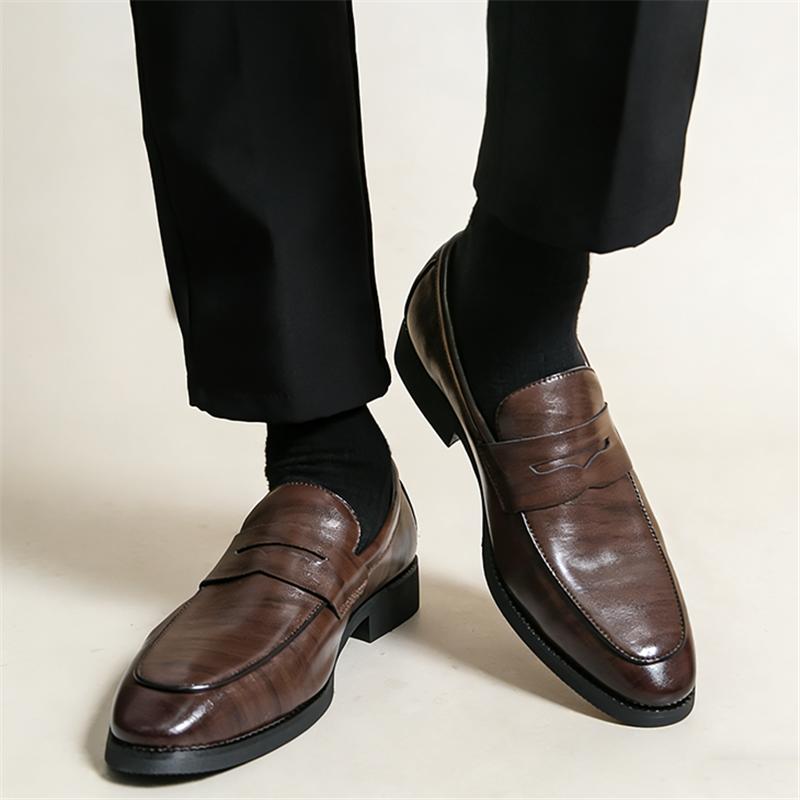 Luxury Fashion New Pointed Patent Leather Wedding Shoes For Men Designer Penny Loafter Formal Dress Footwear Zapatos Hombre