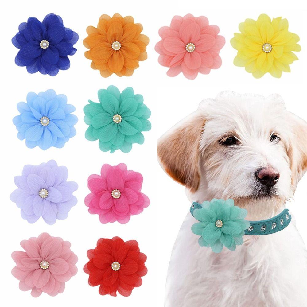 5PCS Chiffon Chiffon Flower Embellishment Handmade Material  Clothes Decoration