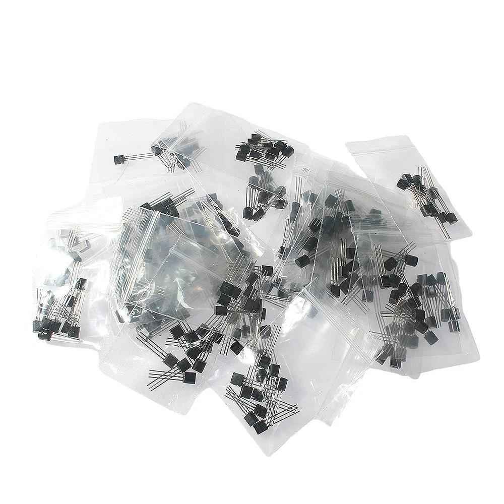 160/170/600 Stück Transistor-Sortiment-Kit - 15, 16, 17 Werte PNP NPN Set Inklusive S9012, S9013, 2N2222, S9015, S9018 TO-92