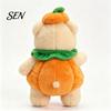 Halloween Pumpkin Bear Plush Toy, Soft Stuffed Animal for Kids, Theme Room Decor Cute Huggable Pillow Fall Holiday Home Plushie Toy Party