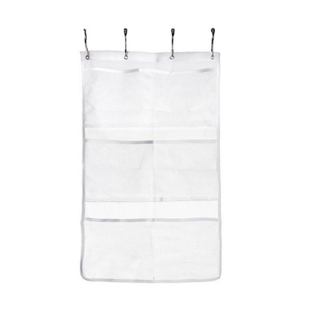 

Полиэстер 6 карманов Подвесные сумки для ванной Белая шторка Сумки для душа Сумка для хранения одежды Ванная белый