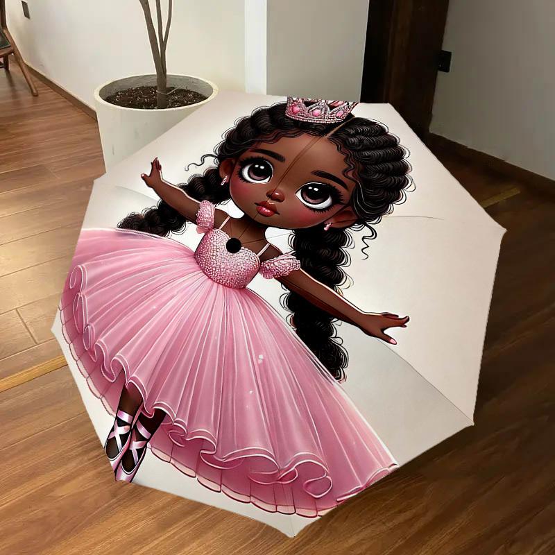 1PC Princess Ballet Umbrella-8-Rib Reinforced Portable Folding Travel Suitable for All Seasons Outdoor Daily Use-J400