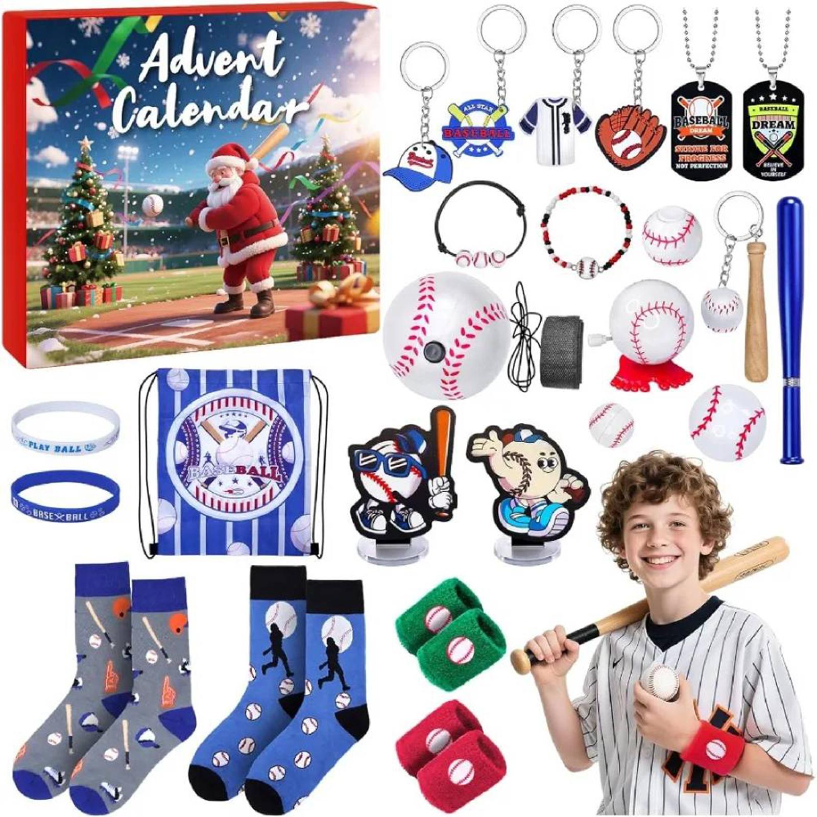 Baseball Advent Calendar 2025 Sports Christmas Advent Calendar Holiday Countdown Calendar Gift for Boys Teenagers Xmas Gift Set China Mainland