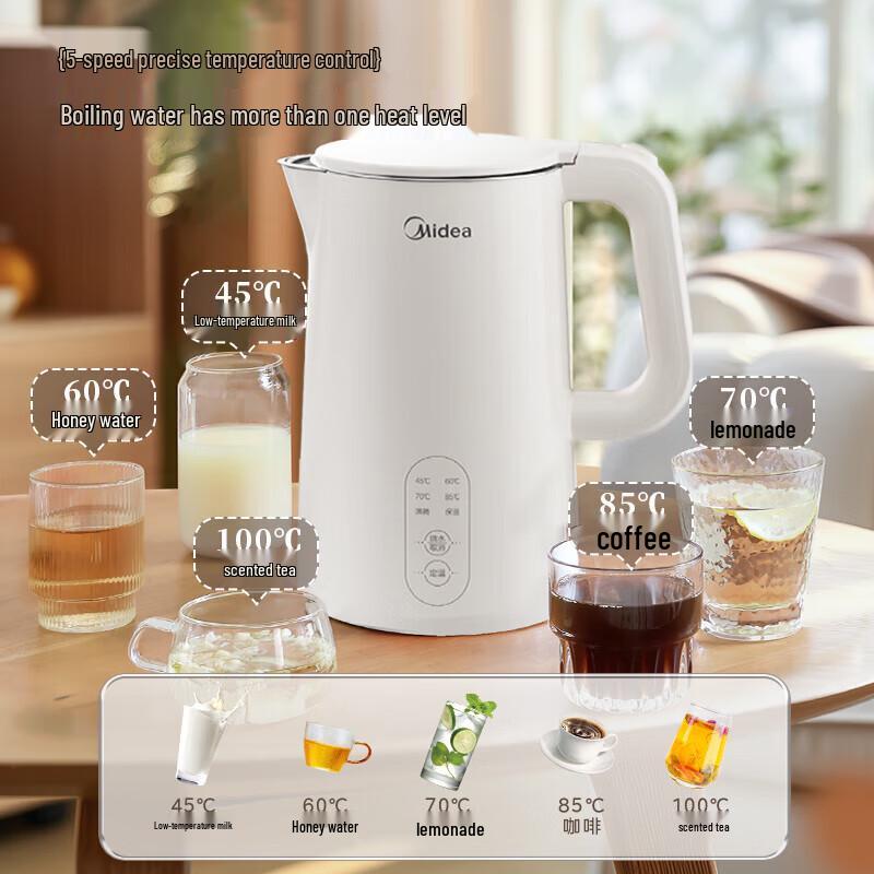 Midea 1.5L Electric Kettle with Temperature Control CN plug (adapter included)