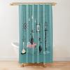 Mid Century Meow Shower Curtain Retro Atomic Cats Shower Curtain Kitty Animal Vintage Bathroom Decor Fabric Curtain With Hooks