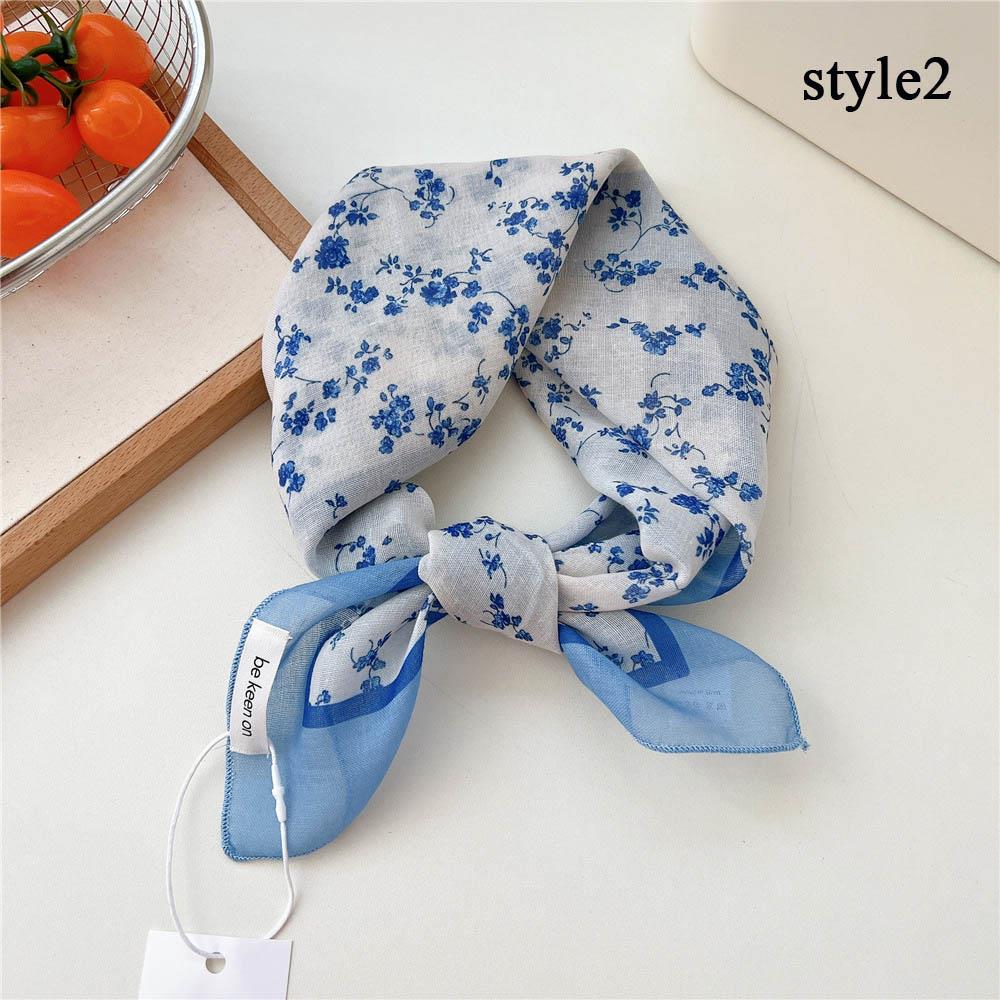 55*55cm Cotton Linen Square Scarf Women soft Neck Tie Female neckerchife Summer Sunscreen Hair Bandanas Female Foulard Hijab