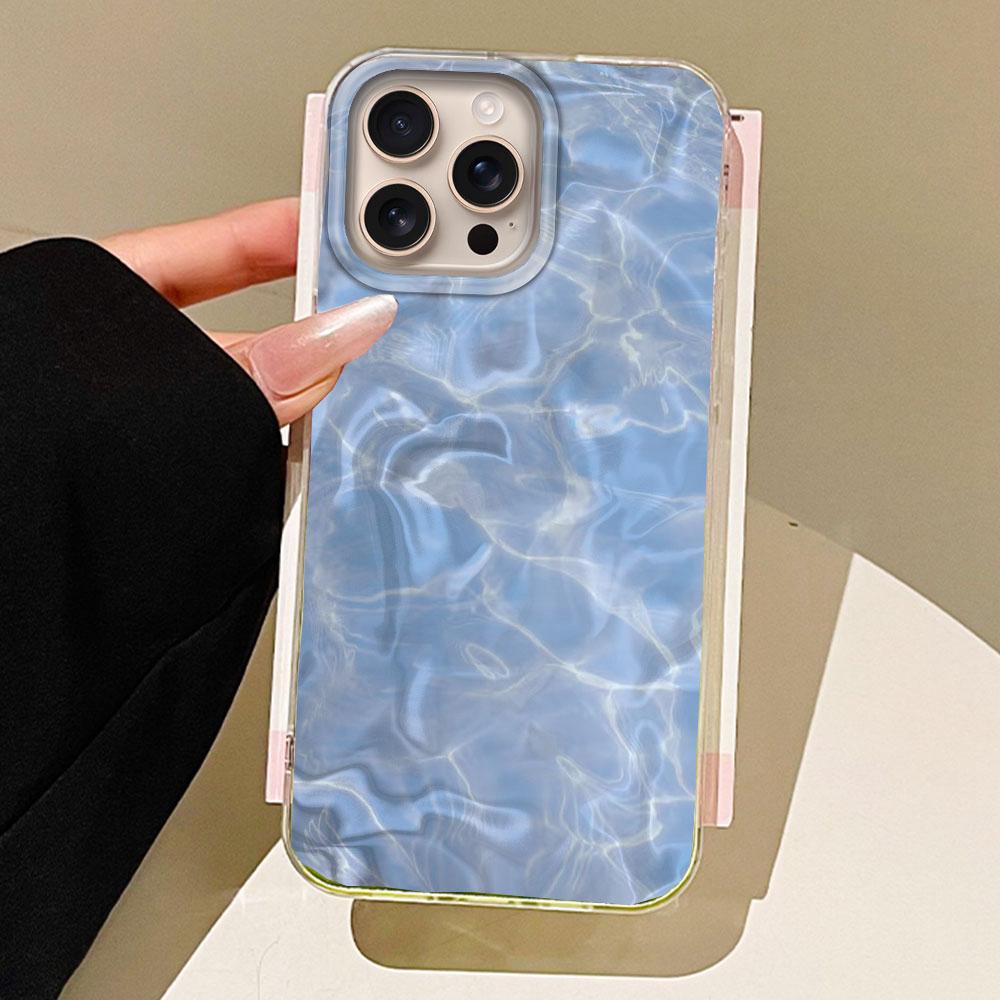Water Wave Texture Butterfly Flower Girl Phone Case for Iphone 16 15 14 7 8 Plus 13 11 12 Pro Max X XS XR SE 2022 2020 16e Cover