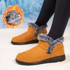 New Winter Snow Boots with Solid Color, Simple Design, and Plush Insulation. Low Cut, Versatile, Waterproof, and Thick Cotton Boots