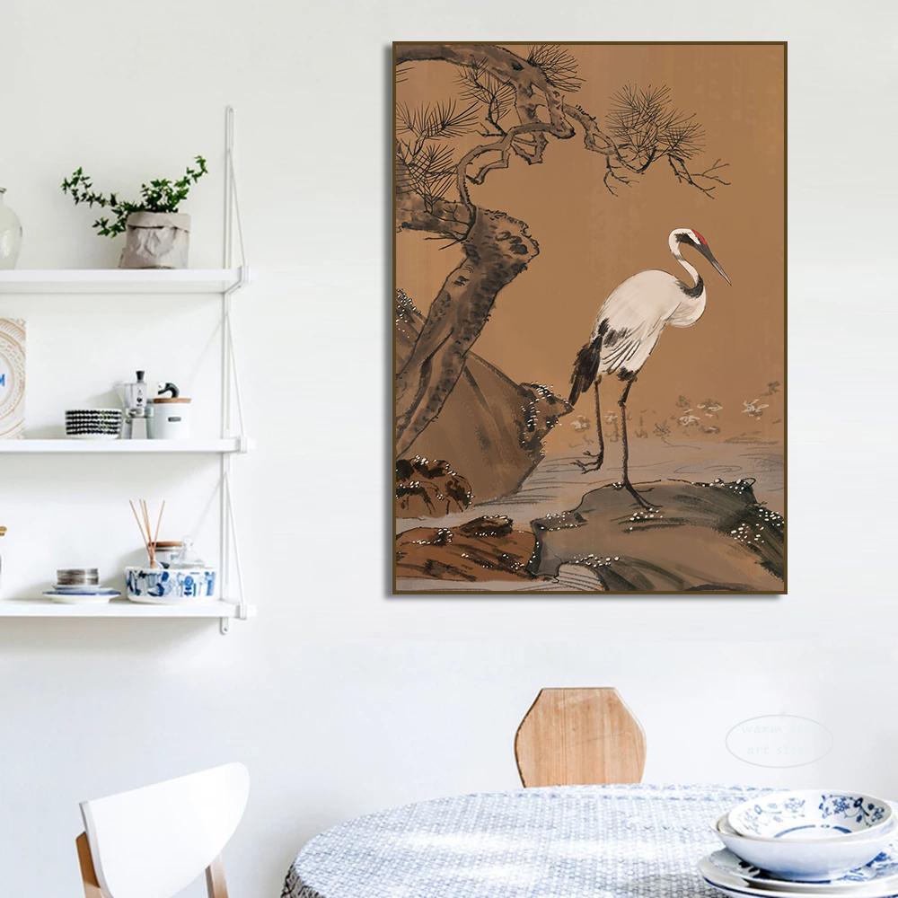 Vintage Japan Landscape Tiger with Great Wave Crane Bird Frog Art Posters Canvas Painting Wall Prints Pictures Room Home Decor