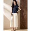 D.F.DEAR Women's Stand Collar Sleeveless Shirt & Wide-Leg Pants Set