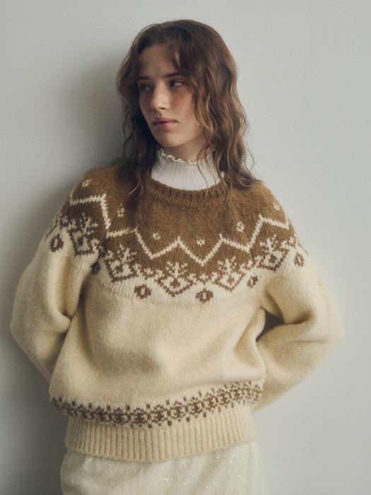 Mwimwieleu Reglan Nordic Knit Pullover Mu2599Po911M