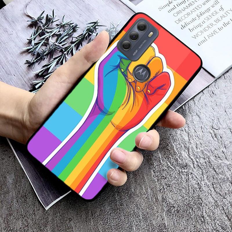 Schwule LGBT Regenbogen Handyhülle für Motorola Moto E7 Plus E32 E20 E40 Edge 20 Lite G22 G52 G20 G30 G100 G60 G50 G10 G Pure G Stylus