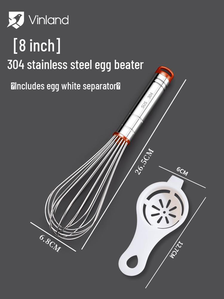 304 Stainless Steel Handheld Egg Beater: Commercial Whisk for Baking & Mixing